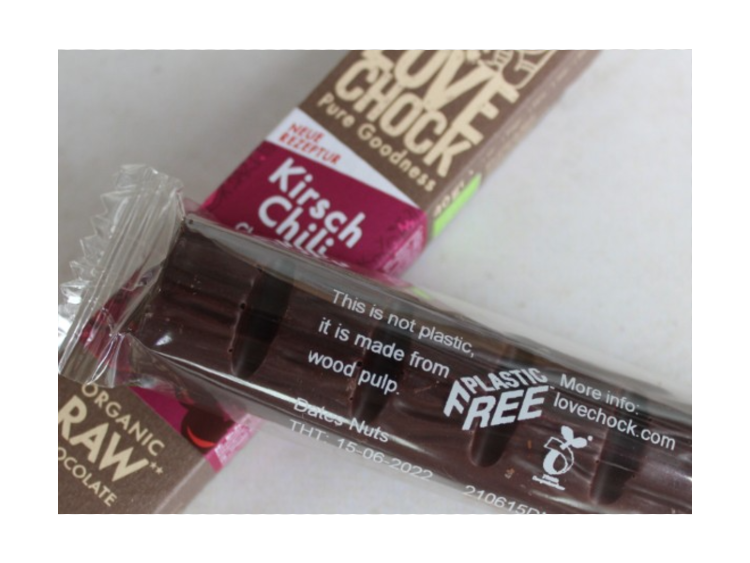 Lovechock bars carry the The Plastic Free logo after being approved three years ago. Pic: Lovechock