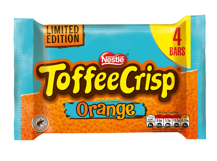 The new Orange Toffee Crisp. Pic: Nestlé 