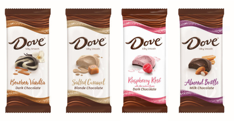 Dove's new on-trend chocolate bars