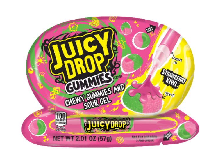 Strawberry Kiwi flavour makes its debut as a Juicy Drop Pop. Pic: Bazooka Candy Brands