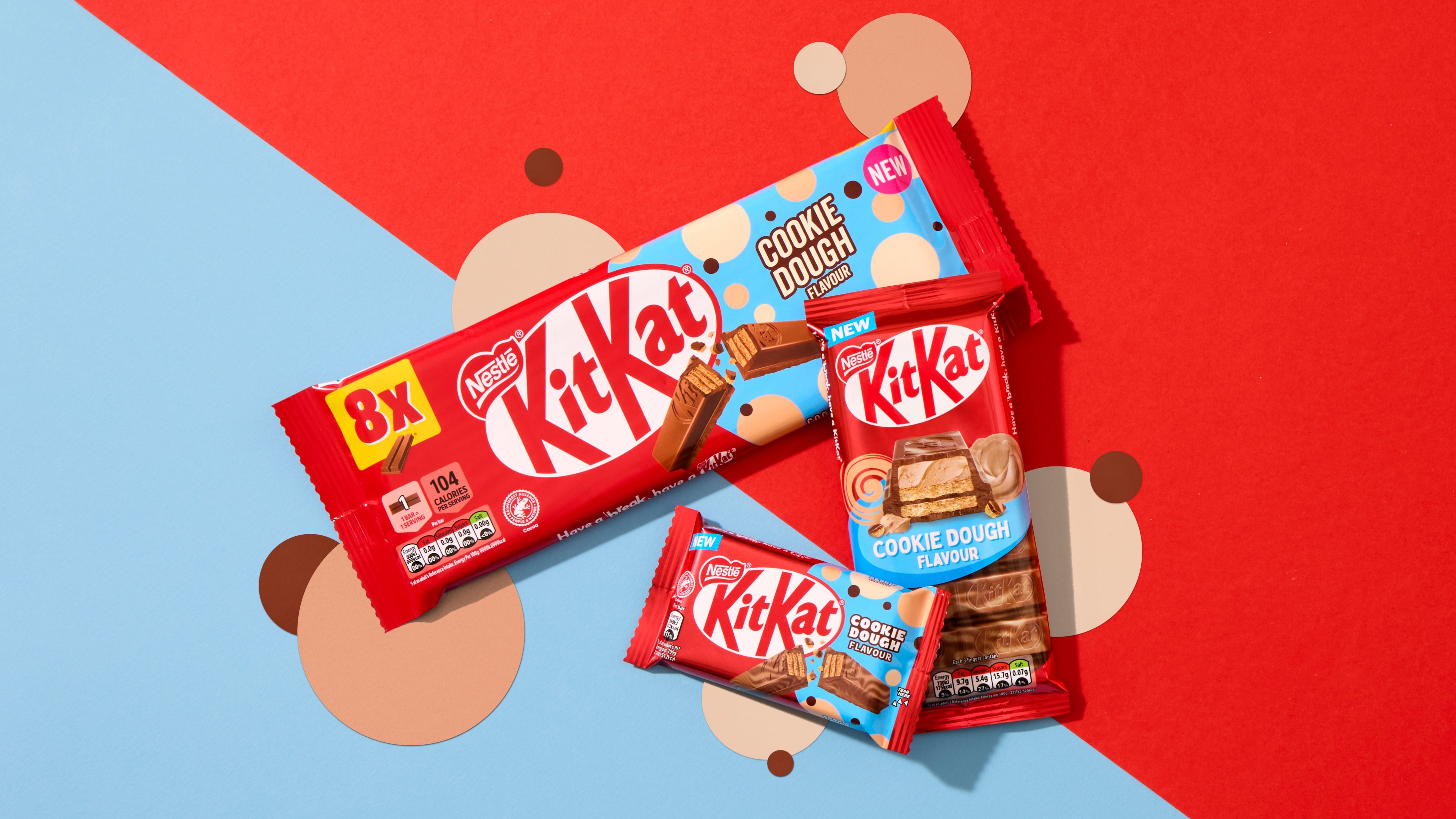 KitKat cookie dough bars and sharing formats.