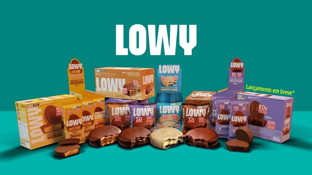 Pack shots from Brazilian food company Cory Alimentos which has created a new brand, Lowy, to launch a functional sweet line.