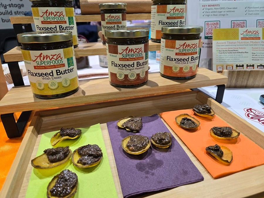 Amza Superfoods is stretching the definition of nut butter with flaxseed-based spreads that deliver fiber, plant protein and omega-3s while tapping into clean-label and climate-resilient food trends.