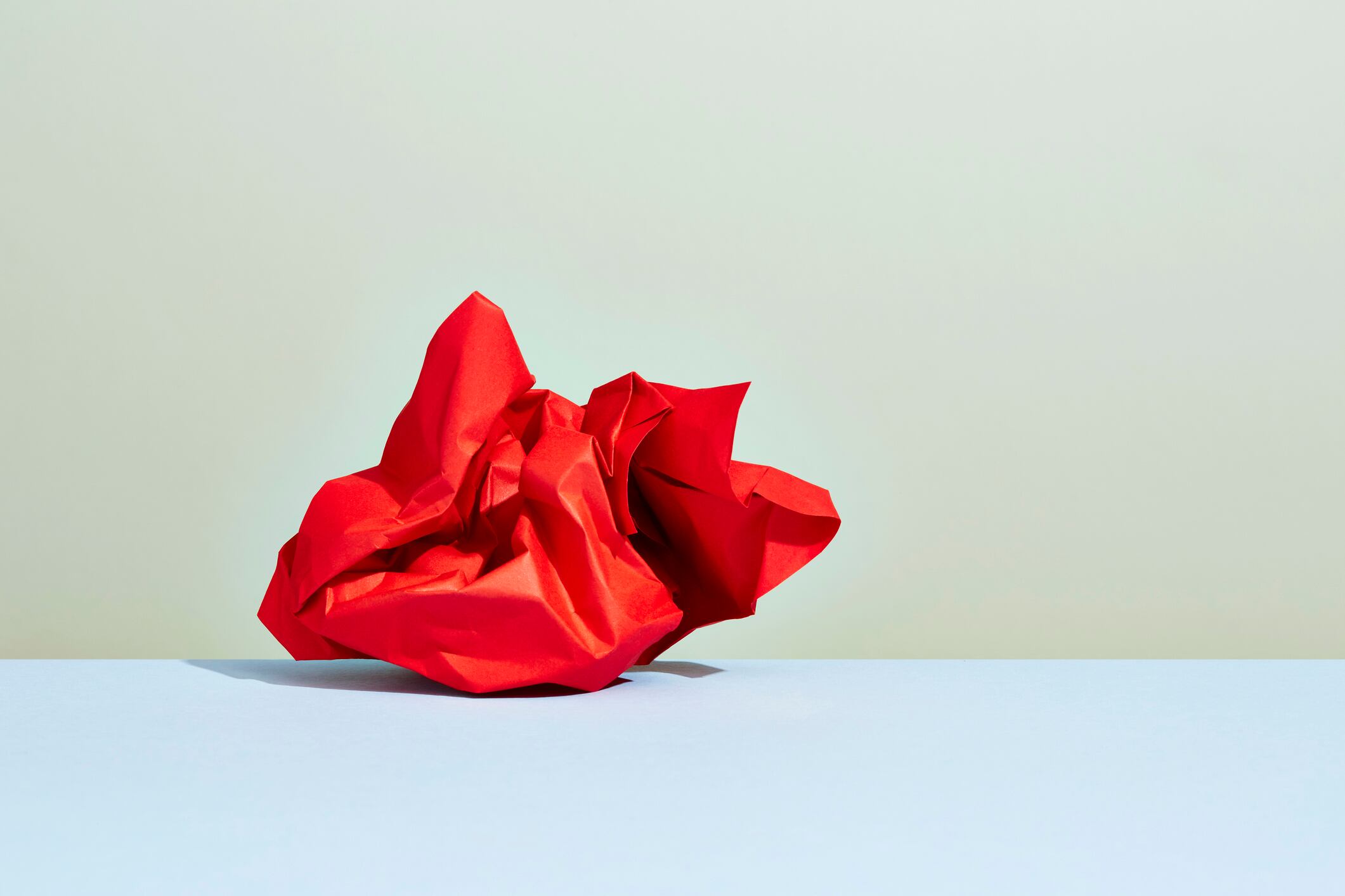 Crumpled red paper