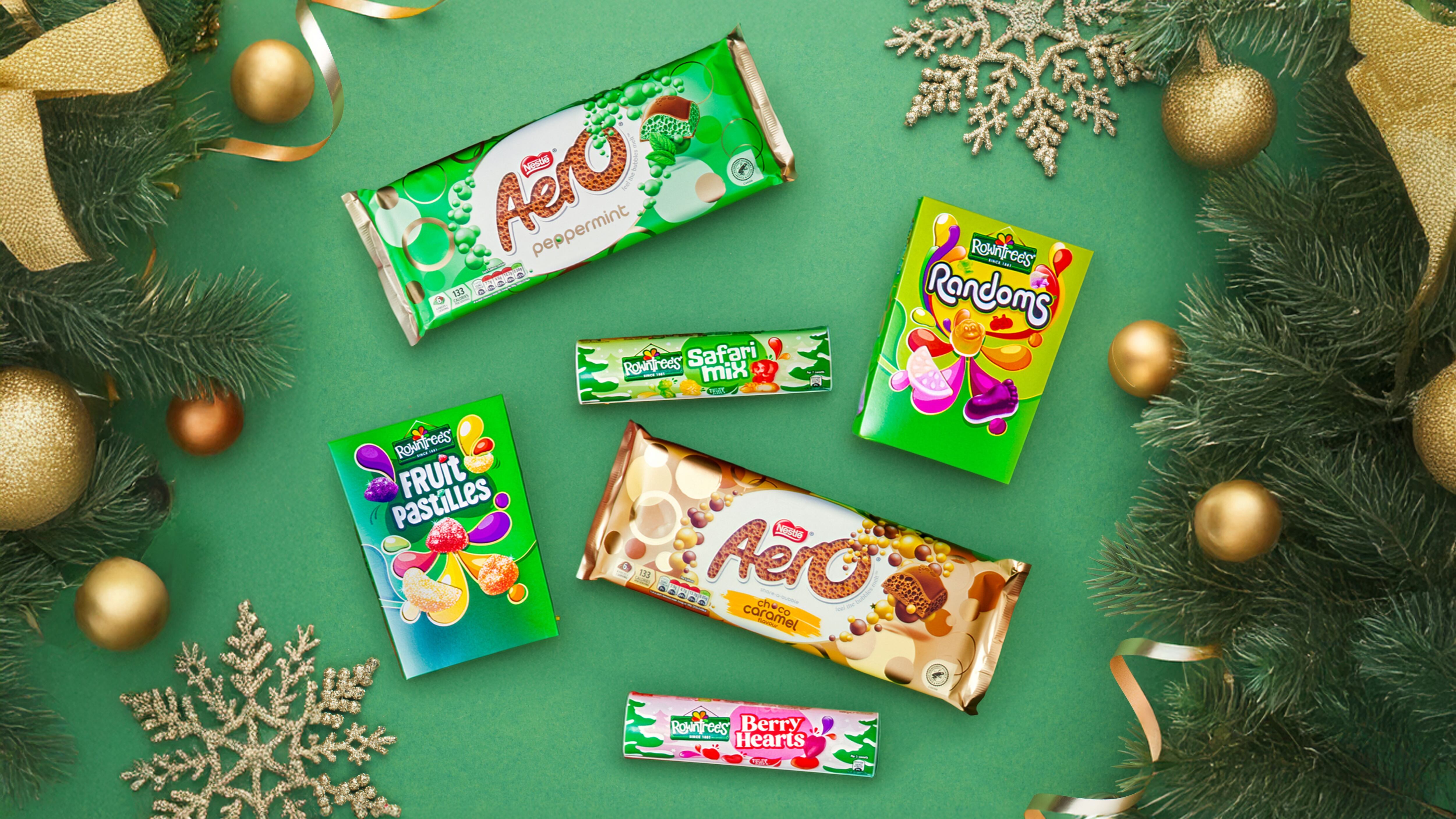 Rowntree’s Giant Tubes—Berry Hearts, Safari Mix, Bottle Pops mixes; Christmas 2025 UK gifting.