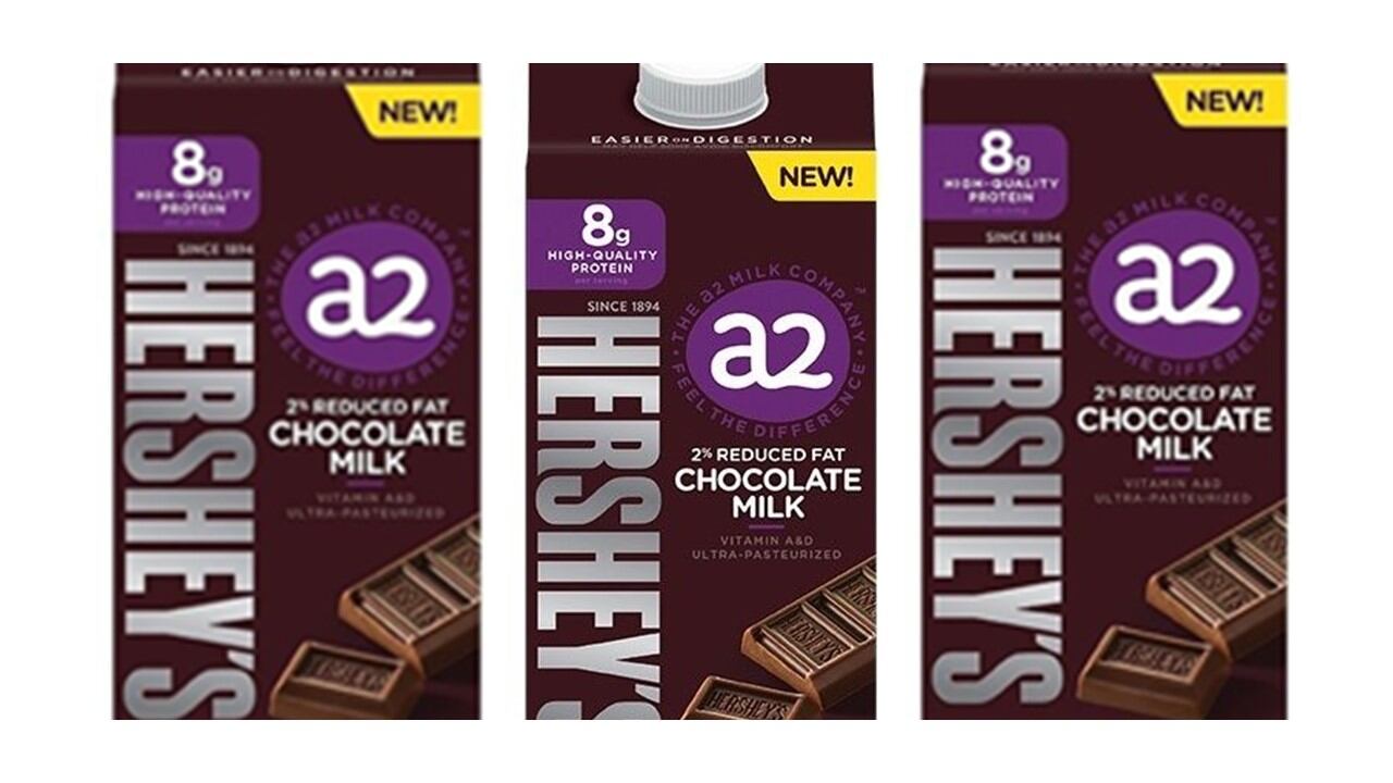 Hershey teams up with The a2 Milk Company to create a co-branded chocolate milk