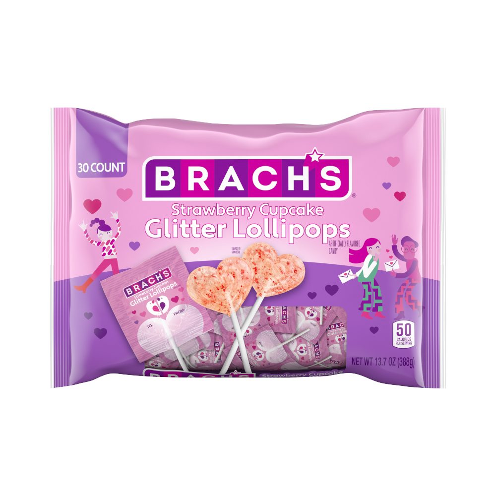 Brach’s Sweet Bright Conversation Hearts featuring modern phrases and colourful flavours.