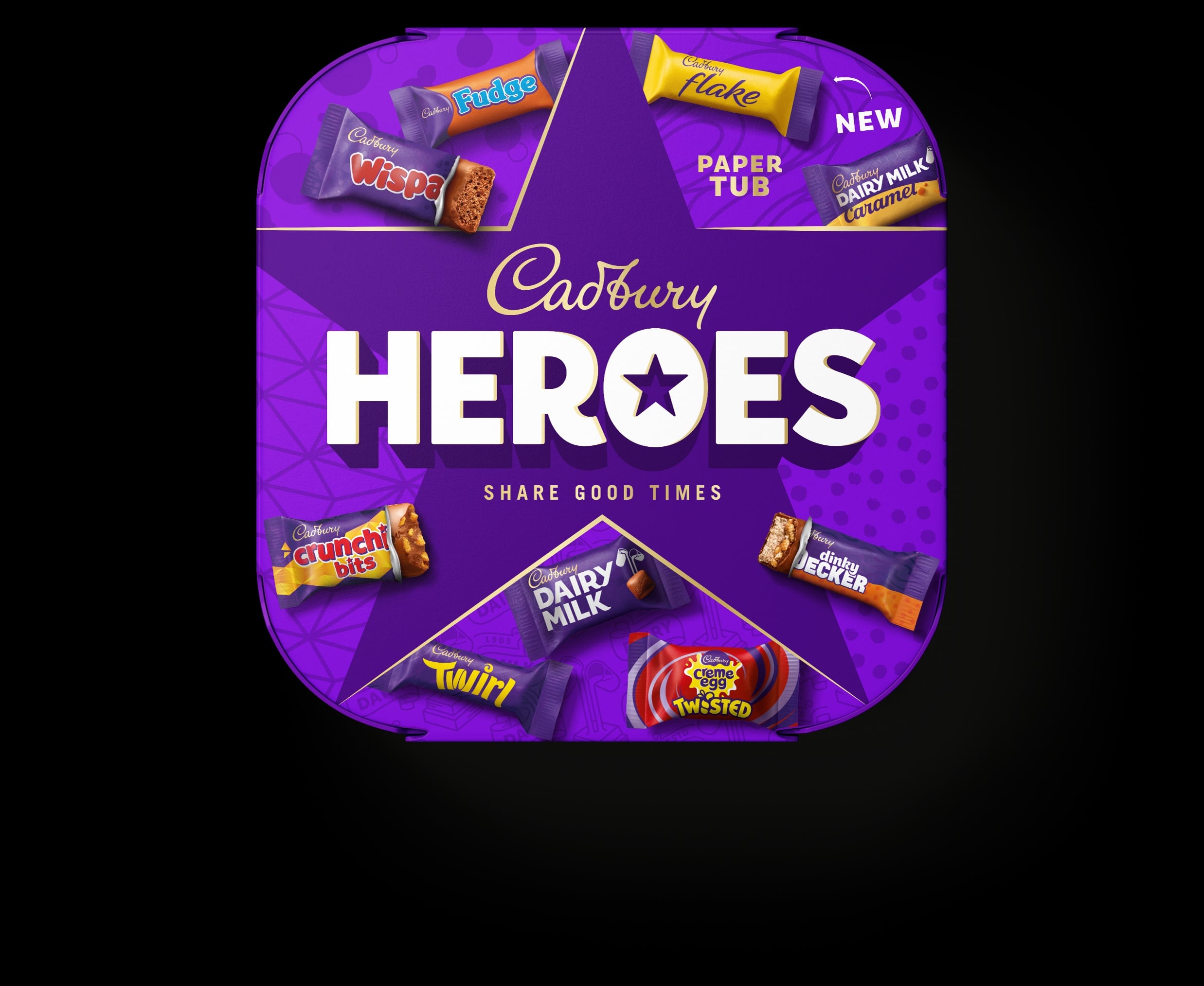 Mondelēz International Cadbury Heroes paper tubs.