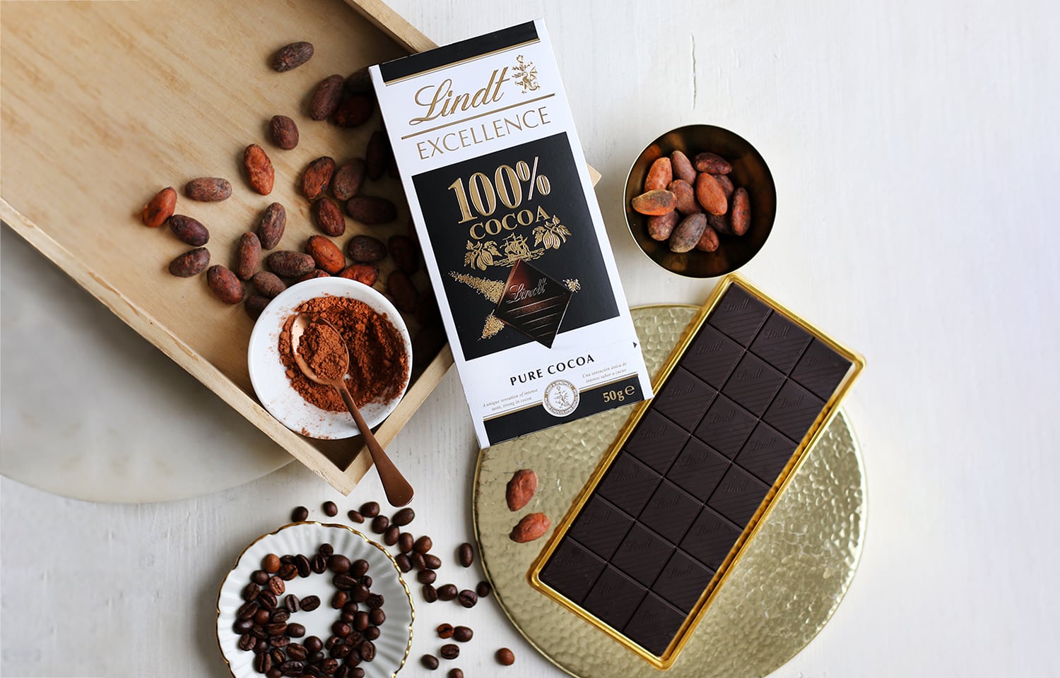 Lindt 100% cocoa chocolate bar.