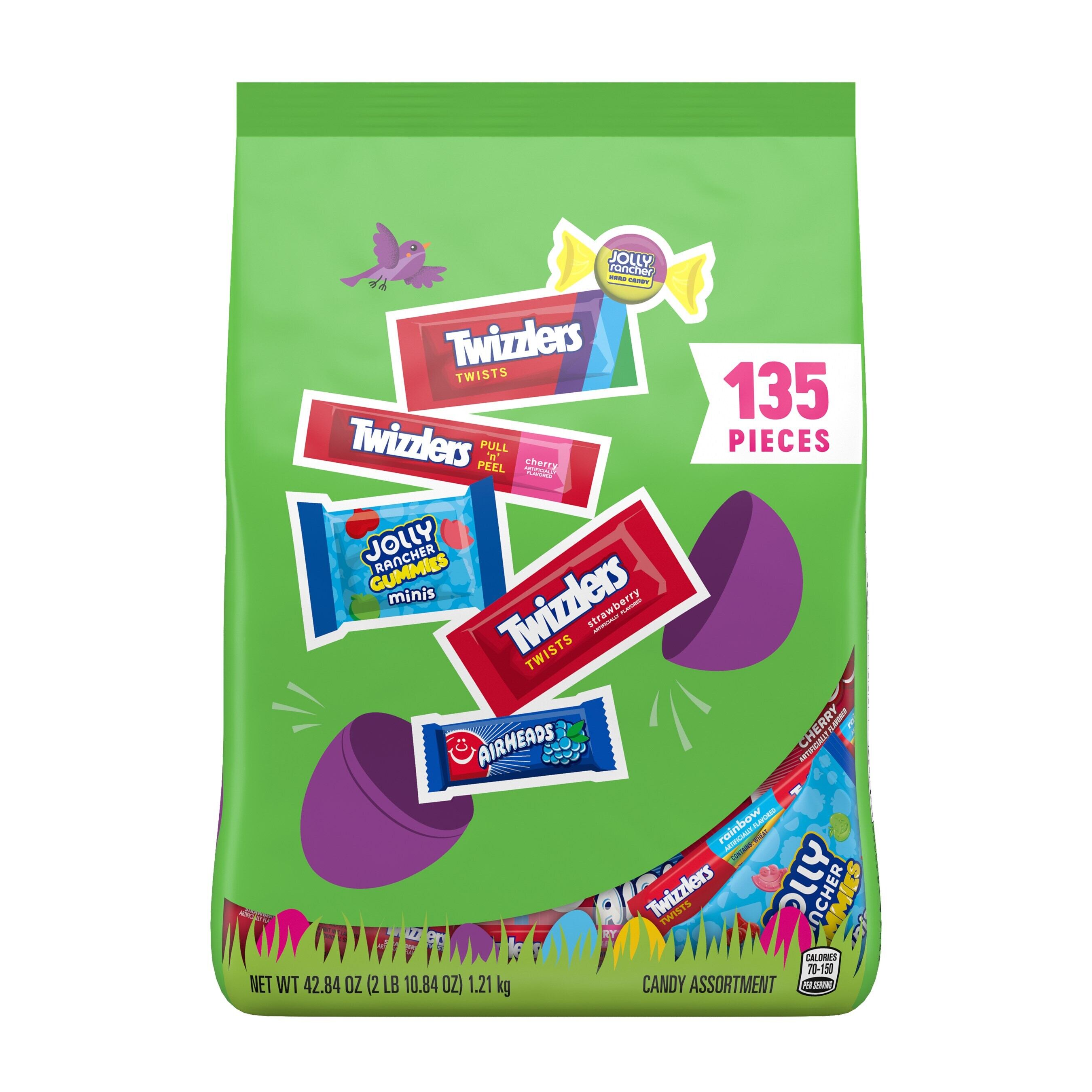 Hershey Easter assortment including Jolly Rancher Gummies Fruity Mix and seasonal chocolates.