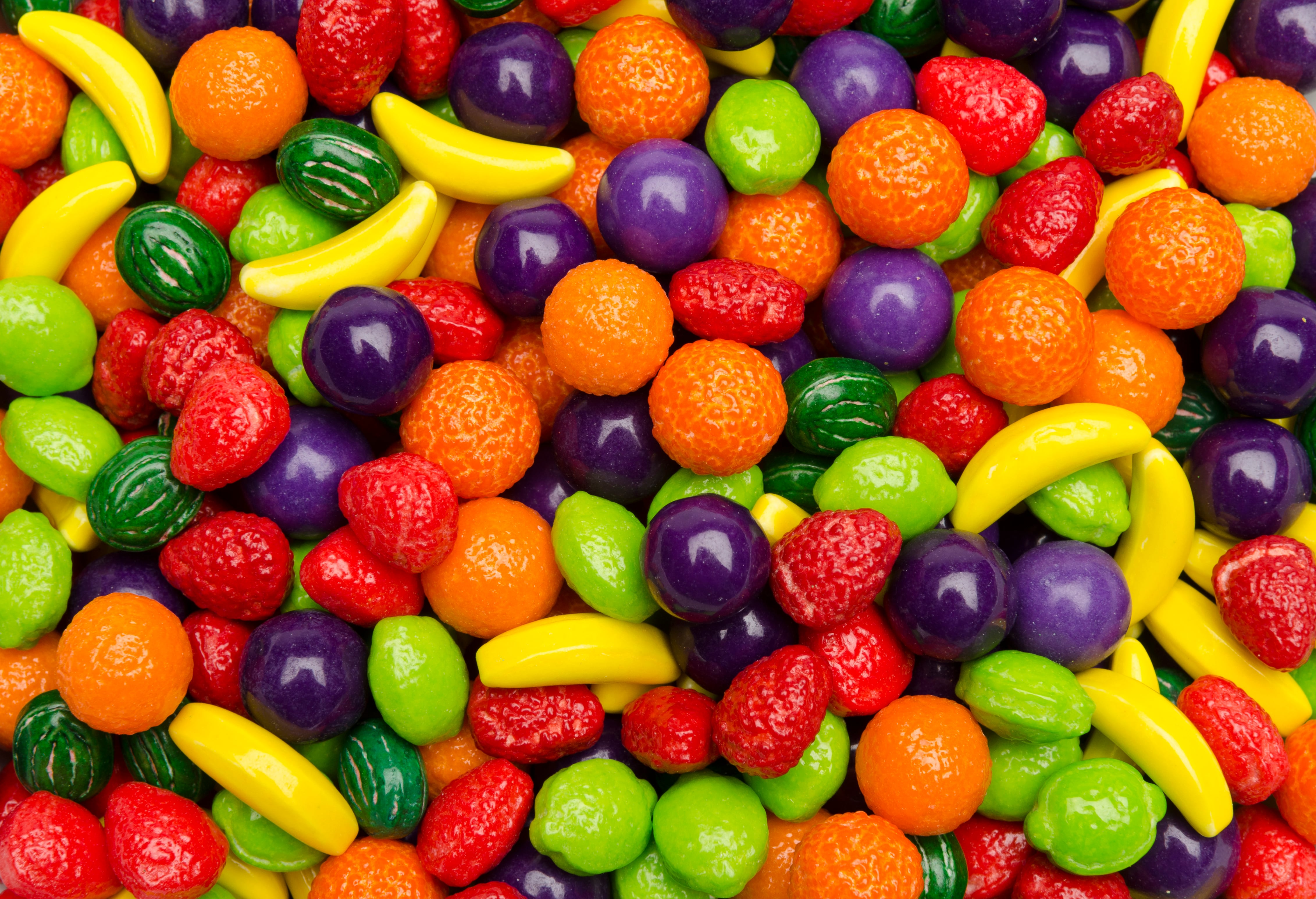 Multicoloured fruit candies