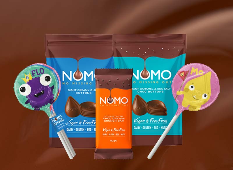 NOMO launches vegan and free-from chocolate lollies