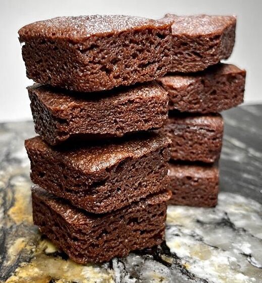 Brownie bites made with malted barley flour