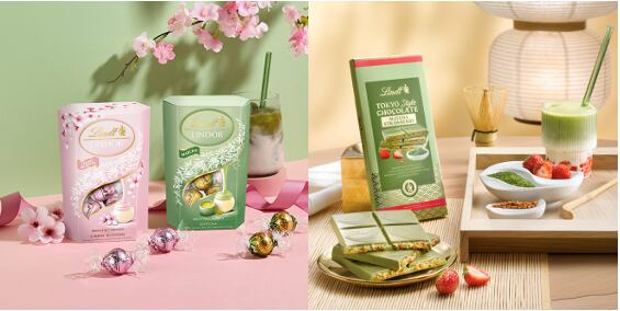 Lindt LINDOR Cherry Blossom and Matcha chocolates