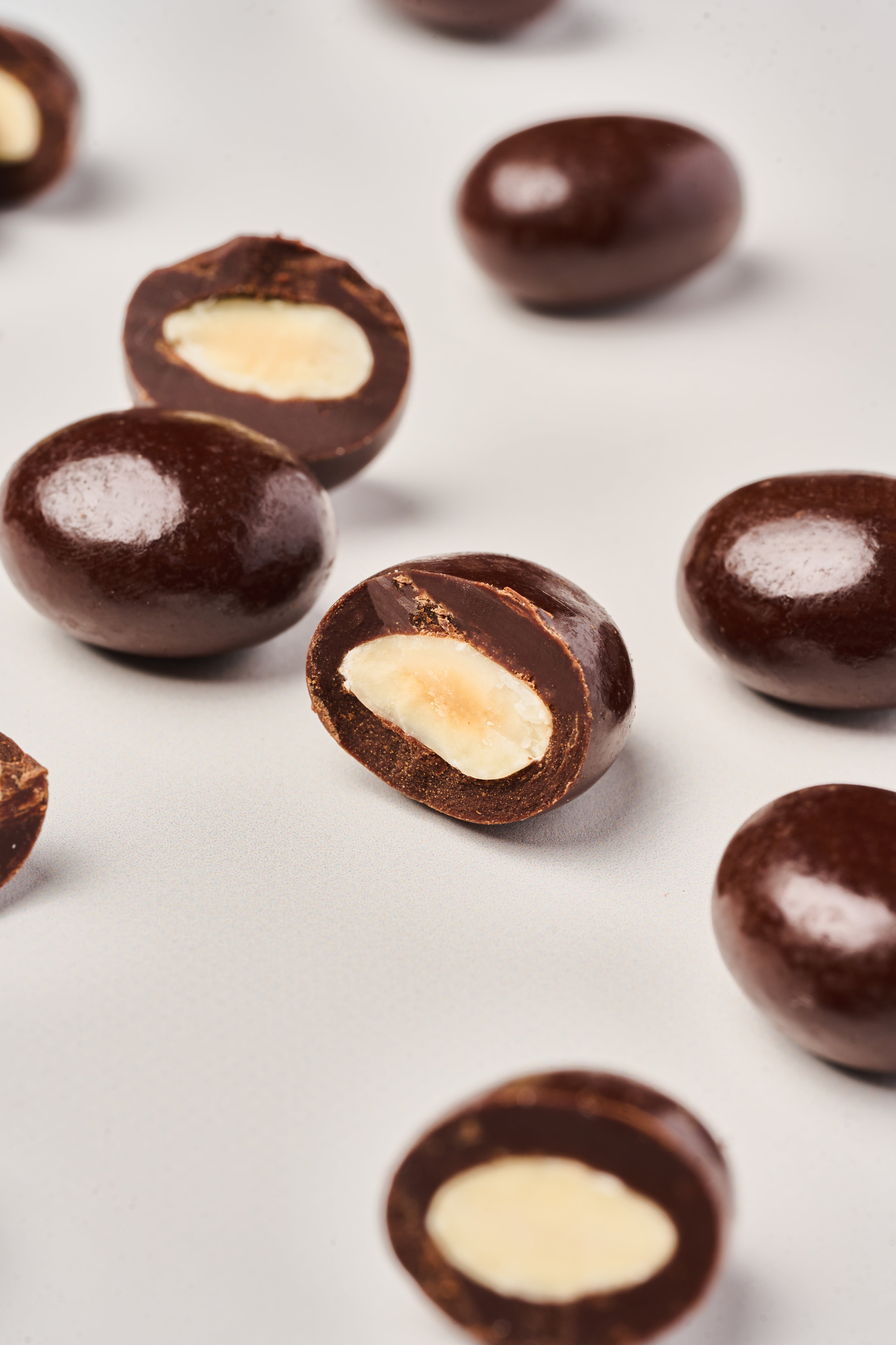 Pieces of Luker Chocolate whey-protein coverture made with Colombian cocoa.