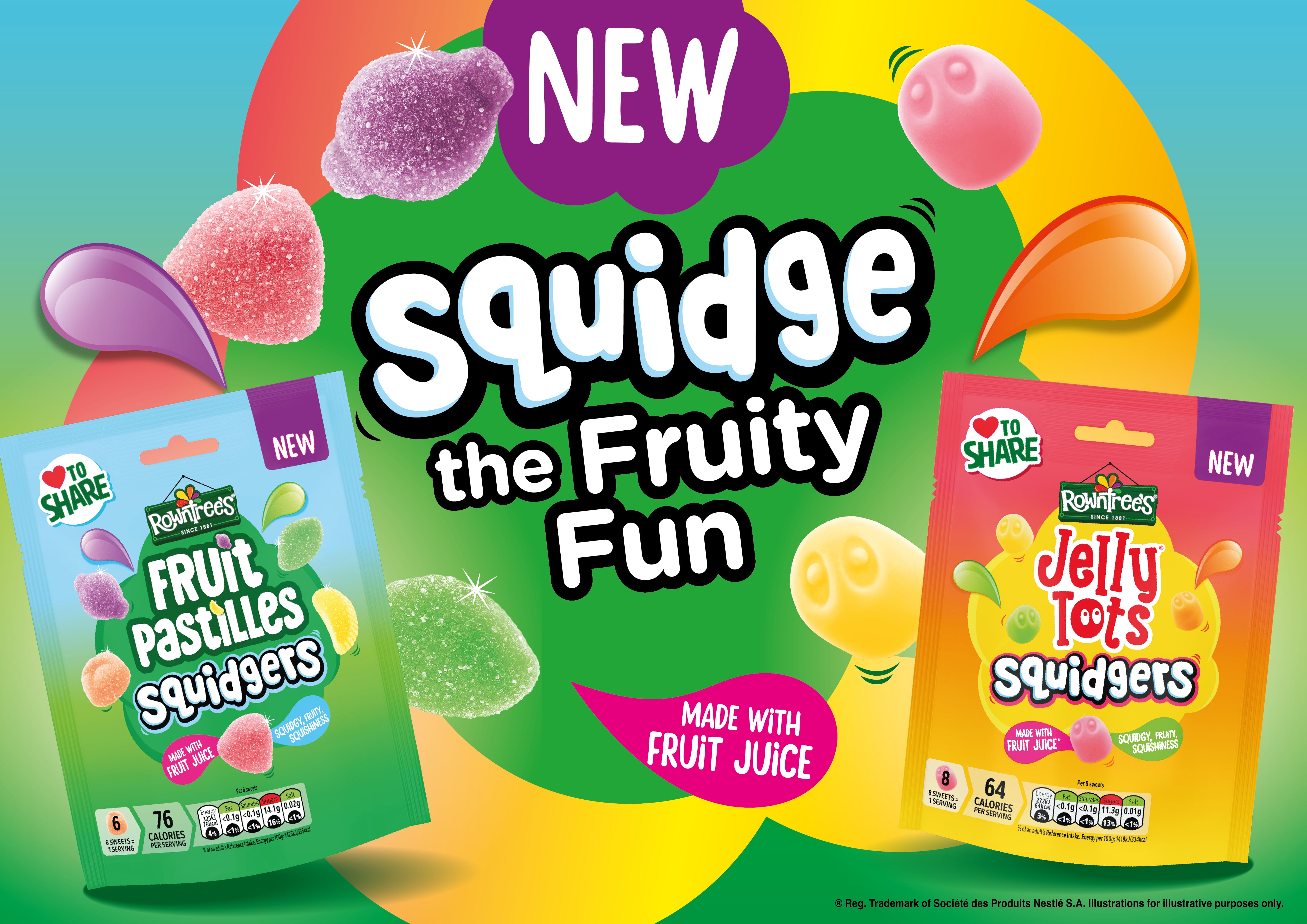 Rowntree’s enters the soft sweets category with its new Squidgers range – a playful twist on Jelly Tots and Fruit Pastilles, now with a softer bite and fruity flavours.