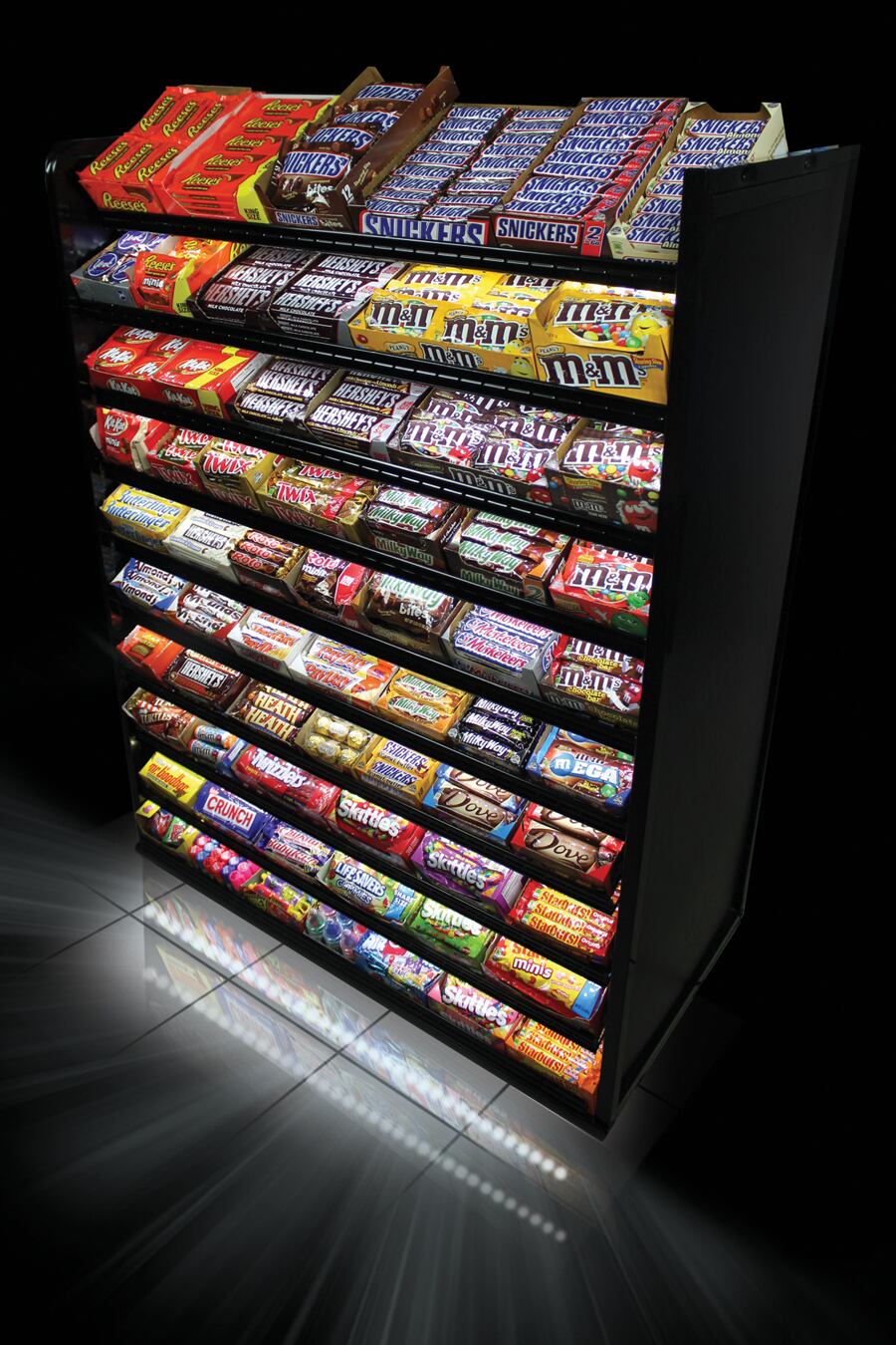 Led Candy Display Racks Mars LED-lit candy displays