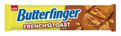 Butterfinger French Toast bar wrapper showing flavour callouts.