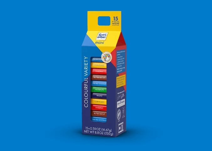 An example of Ritter Sport's many variants of its chocolate bar towers