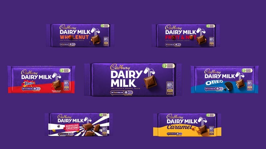 Cadbury sharing bars to be wrapped in 80% recycled plastic