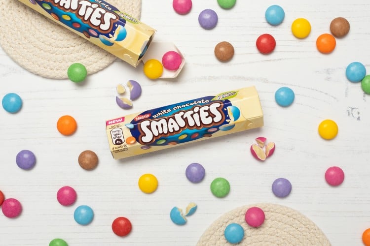 Smarties tap into white chocolate trend for 85th birthday