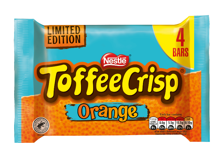 Nestlé introduces an orange twist for its popular Toffee Crisp bar