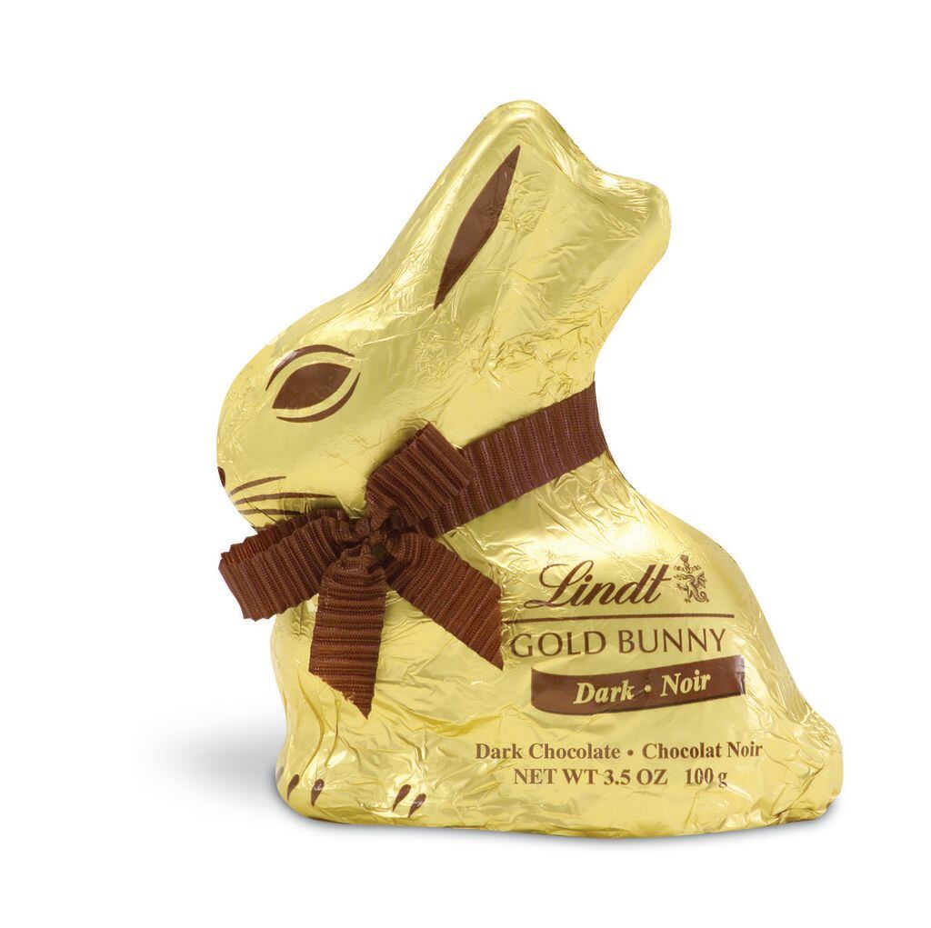 Lindt GOLD BUNNY in Crispy Biscuit flavour wrapped in gold foil.