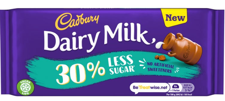 Cadbury Dairy Milk now available with 30% less sugar