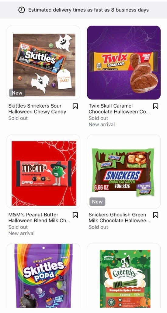 Mars' Instagram shop features its seasonal launches, including the recent Halloween lineup, in addition to other brands across its confectionery, snacks and petcare portfolio.