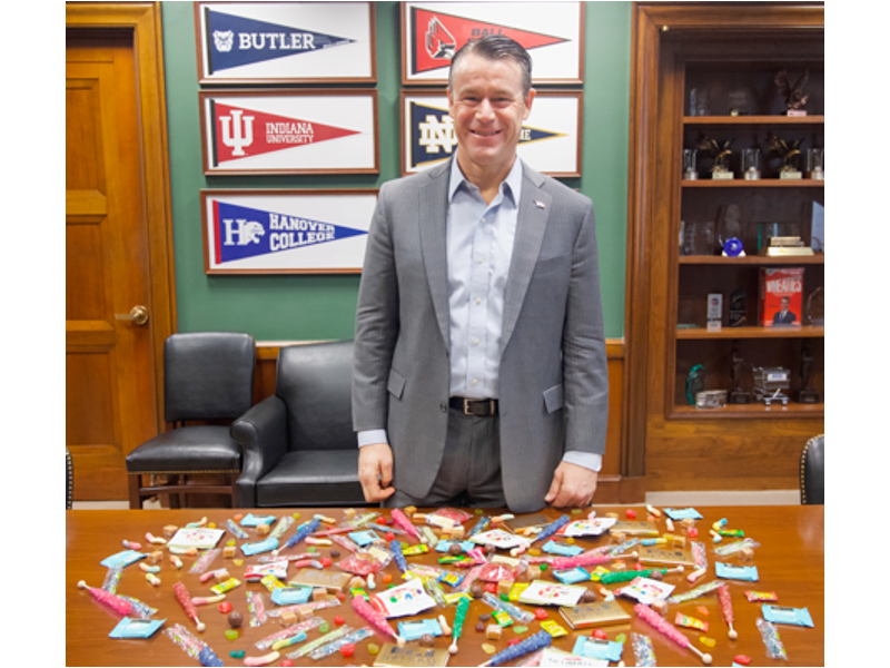 Indiana Senator Young takes charge of the US Senate Candy Desk