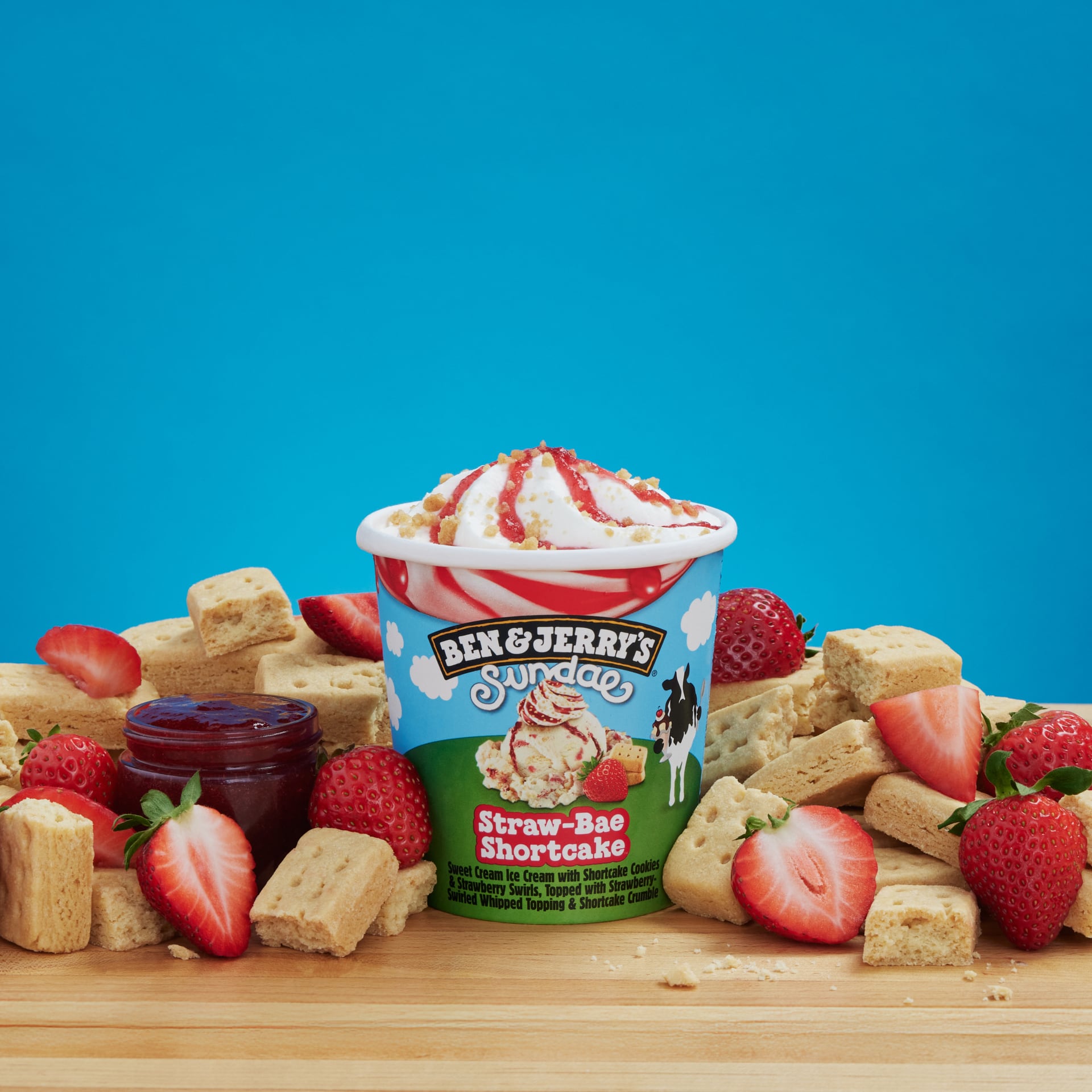 Straw-Bae Shortcake includes shortcake cookies, strawberry swirls and shortcake crumble.