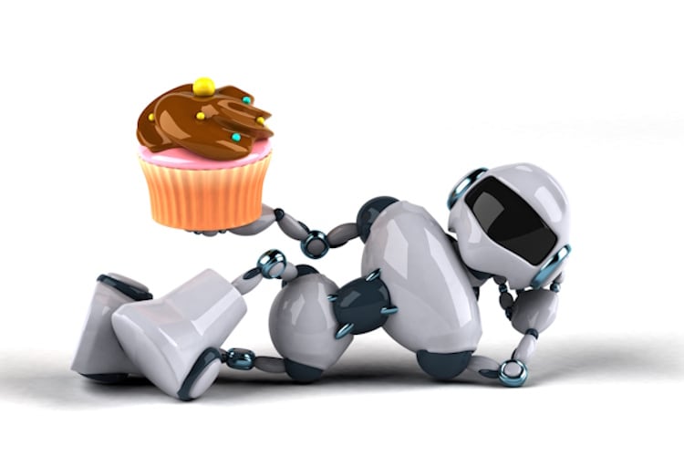 AI robot with cupcake