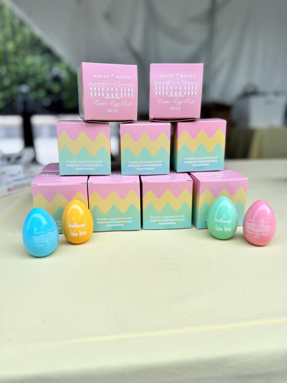 Commemorative eggs from the 2025 Easter Egg Roll at the White House.