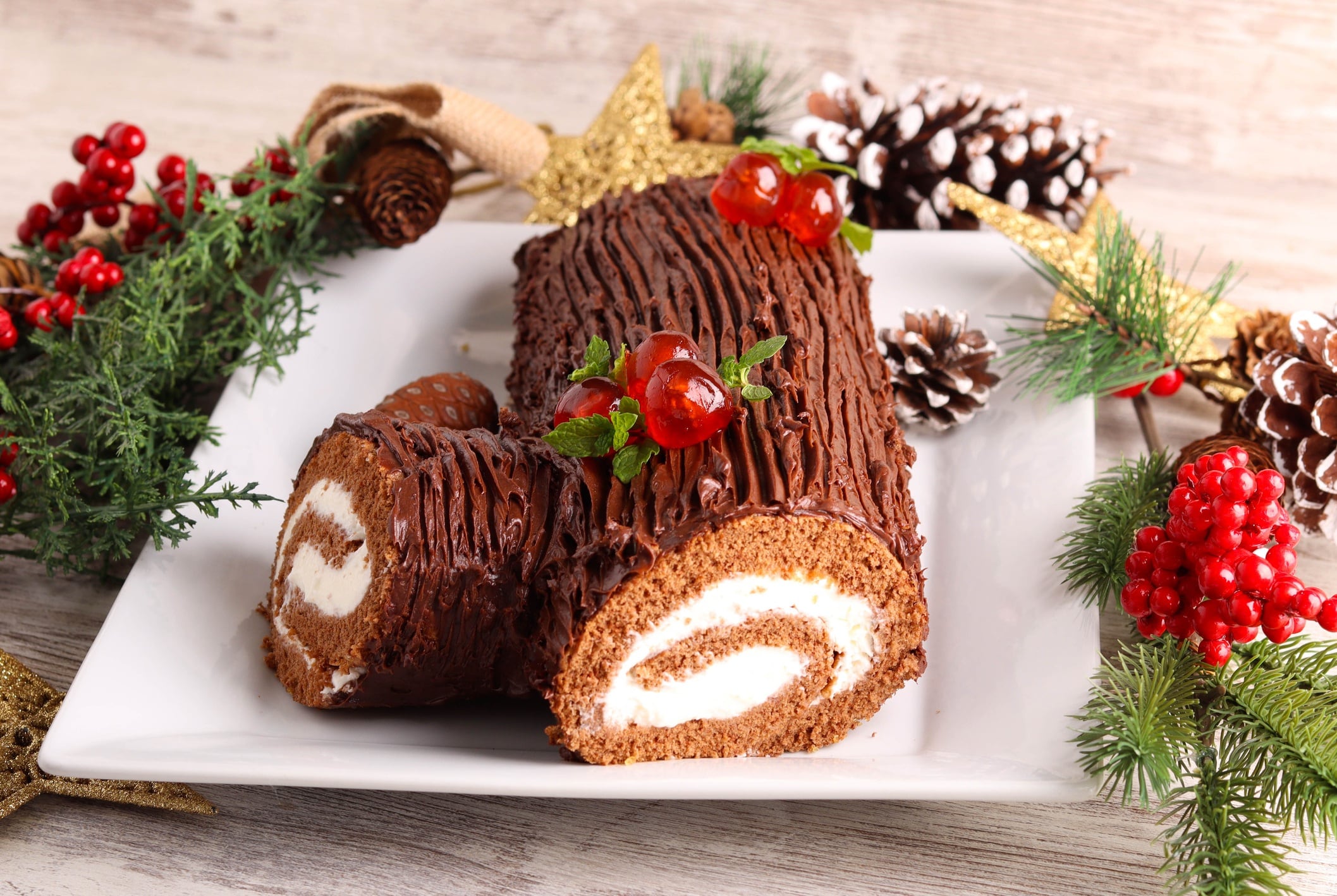 Yule log or Buche de Noel