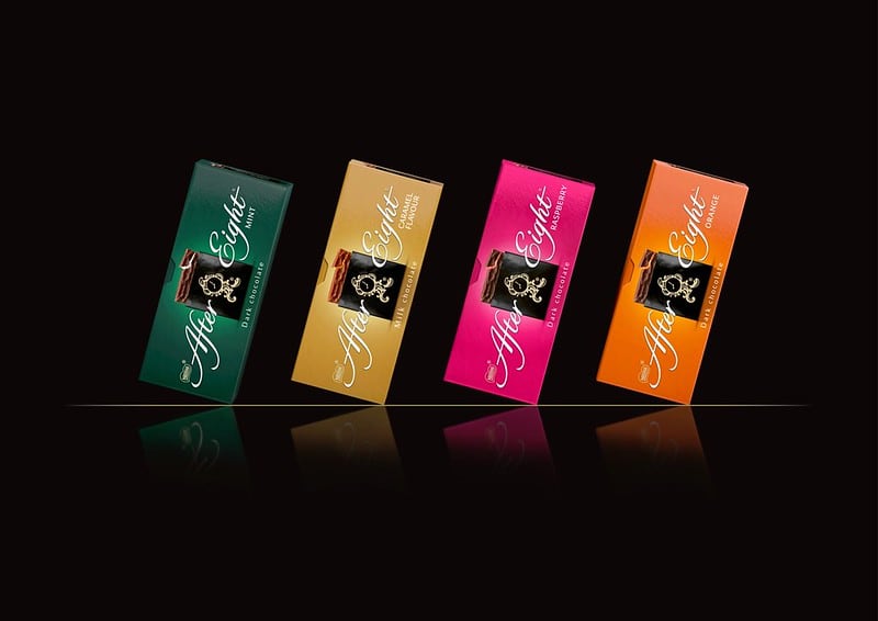 After Eight Caramel, Orange and Raspberry.