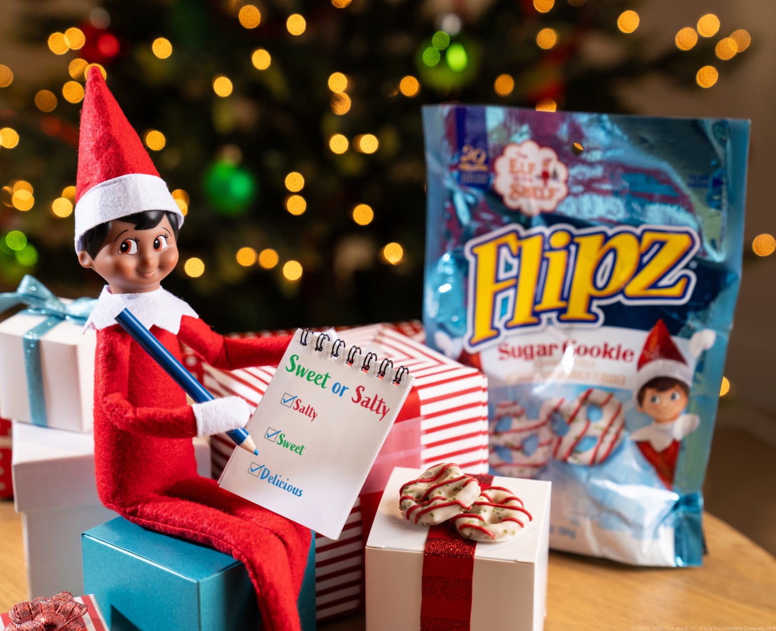 Flipping out for Elf on a Shelf, Flipz's Sugar Cookie is a festive treat