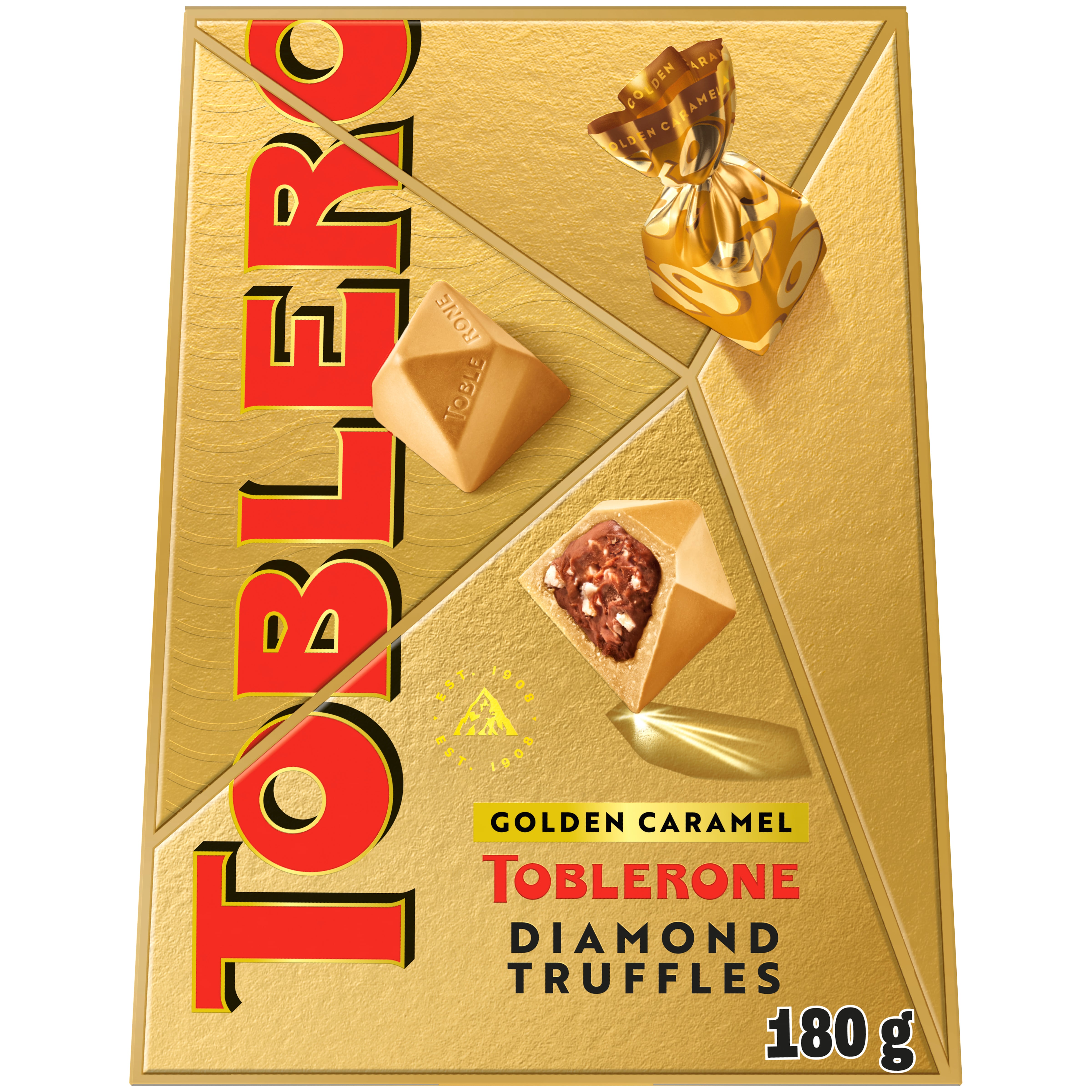 Toblerone Diamond Truffles Assorted and Golden Caramel Christmas chocolate gift boxes.