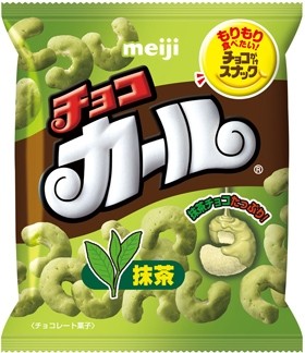 Meiji green tea chocolate curls
