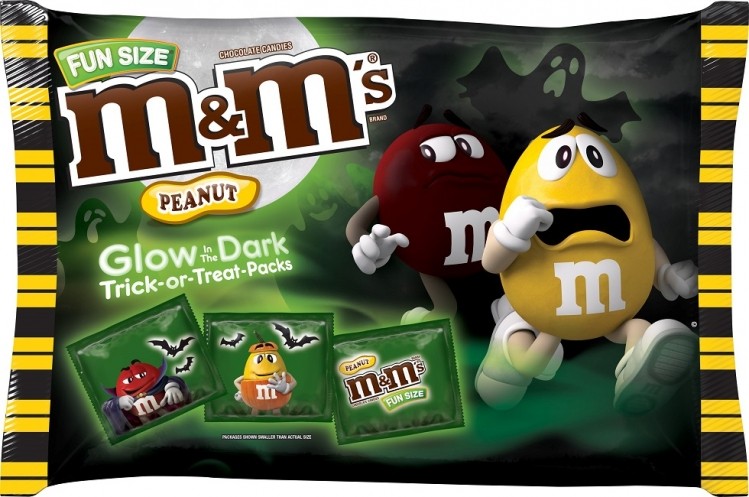 M&M's Fun Size Milk Chocolate & Peanut Chocolate Candies Glow in the Dark Packs SRP: $5.49