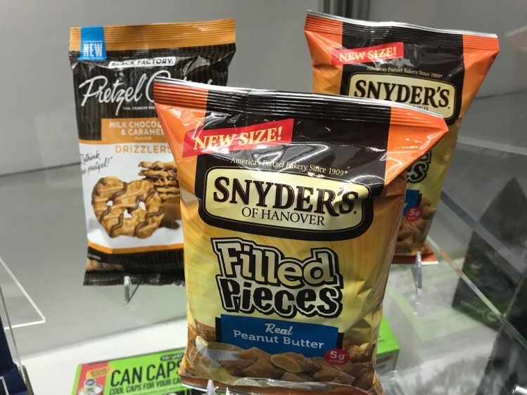 Snyder's pretzels filled with peanut butter