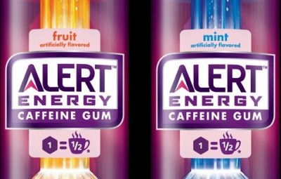 One stick of Alert Energy Gum contains 40mg of caffeine