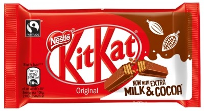 KitKat sugar content cut 5.6% by adding more cocoa and milk. Photo: Nestlé
