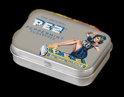 Retro tins aimed at nostalgic adults. PEZ broadens its target group