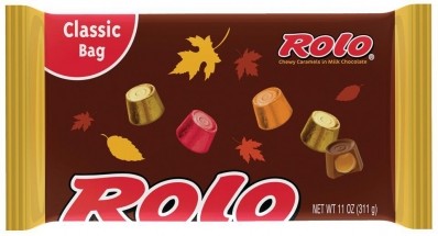 Fall flavors and pack styles can extend the Halloween seasonal boost, says Hershey. Fall Rolo Caramels pictured - made under license by Hershey in the US from Nestlé