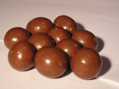 Panned chocolate is normally coated with shellac