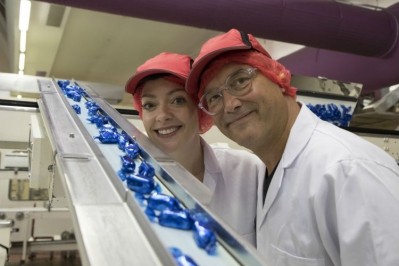 Presenters Gregg Wallace and Cherry Healey inspect Nestlé’s  Quality Street production line. Pic: Nestlé