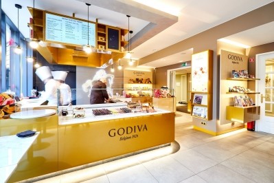 Godiva Café in Brussels, Belgium. The company plans to roll out 2,000 cafes globally as part of its 5X growth strategy. Photo: Godiva.