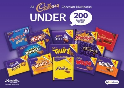 Cadbury bars sold in multipacks will now be under 200 calories. Pic: Mondelēz 