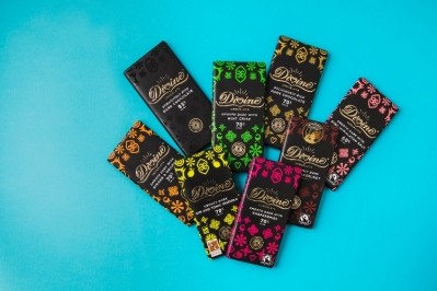Divine's range of vegan and non-vegan bars sharing bars are available in Nisa outlets. Pic: Divine Chocolate
