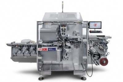 The SCAMI  HY7 is the first ‘hybrid’ technology chocolate wrapping machine. Pic: SCAMI